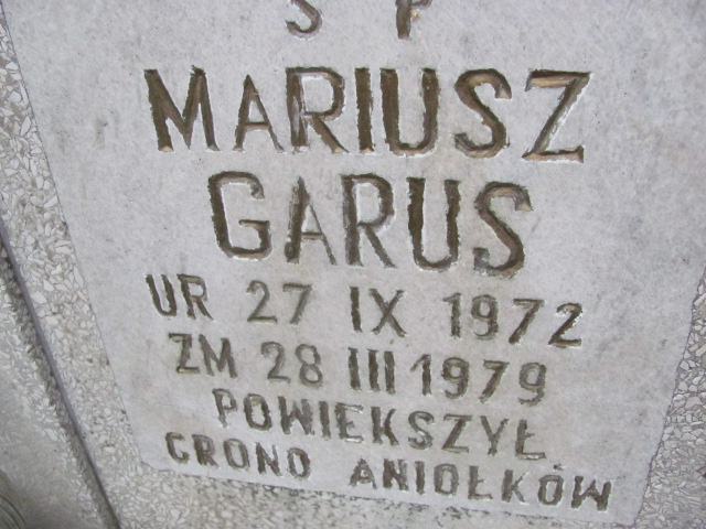 Mariusz Garus 1972 Lubin - Grobonet - Wyszukiwarka osób pochowanych