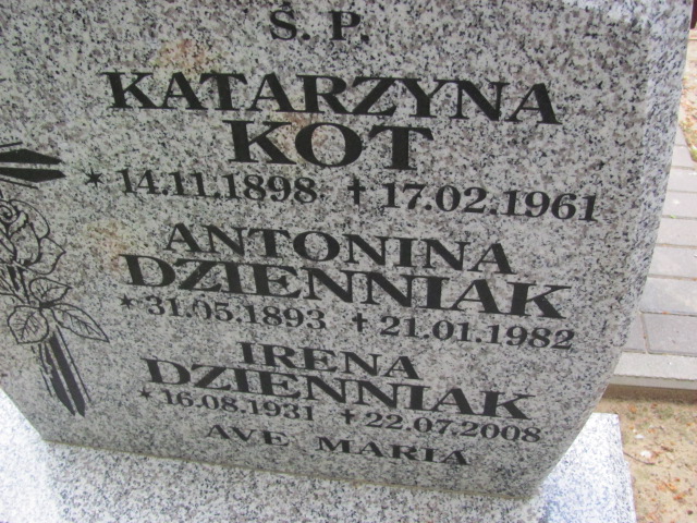 Katarzyna Kot 1898 Lubin - Grobonet - Wyszukiwarka osób pochowanych