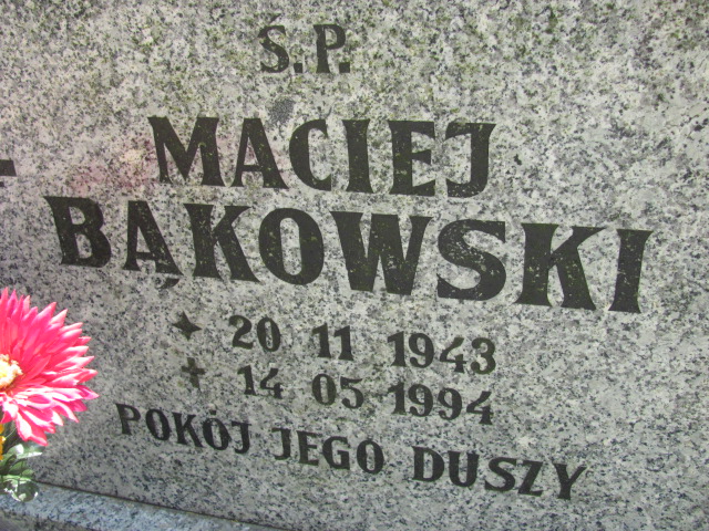 Maciej Bąkowski 1943 Lubin - Grobonet - Wyszukiwarka osób pochowanych