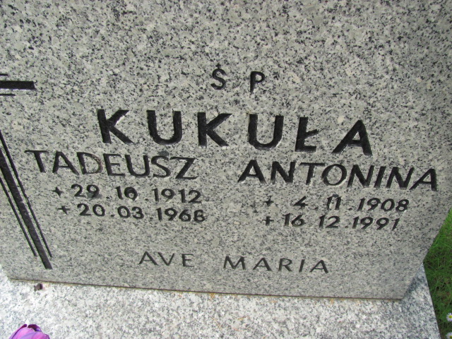 Antonina Kukuła 1908 Lubin - Grobonet - Wyszukiwarka osób pochowanych