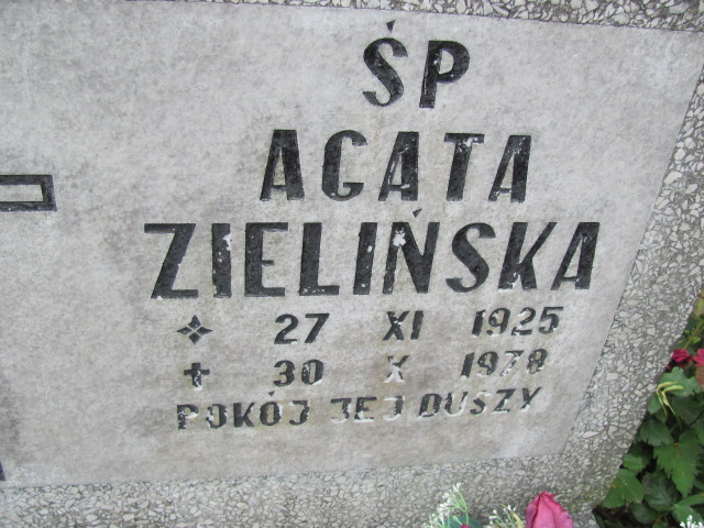 Agata Zielińska 1925 Lubin - Grobonet - Wyszukiwarka osób pochowanych