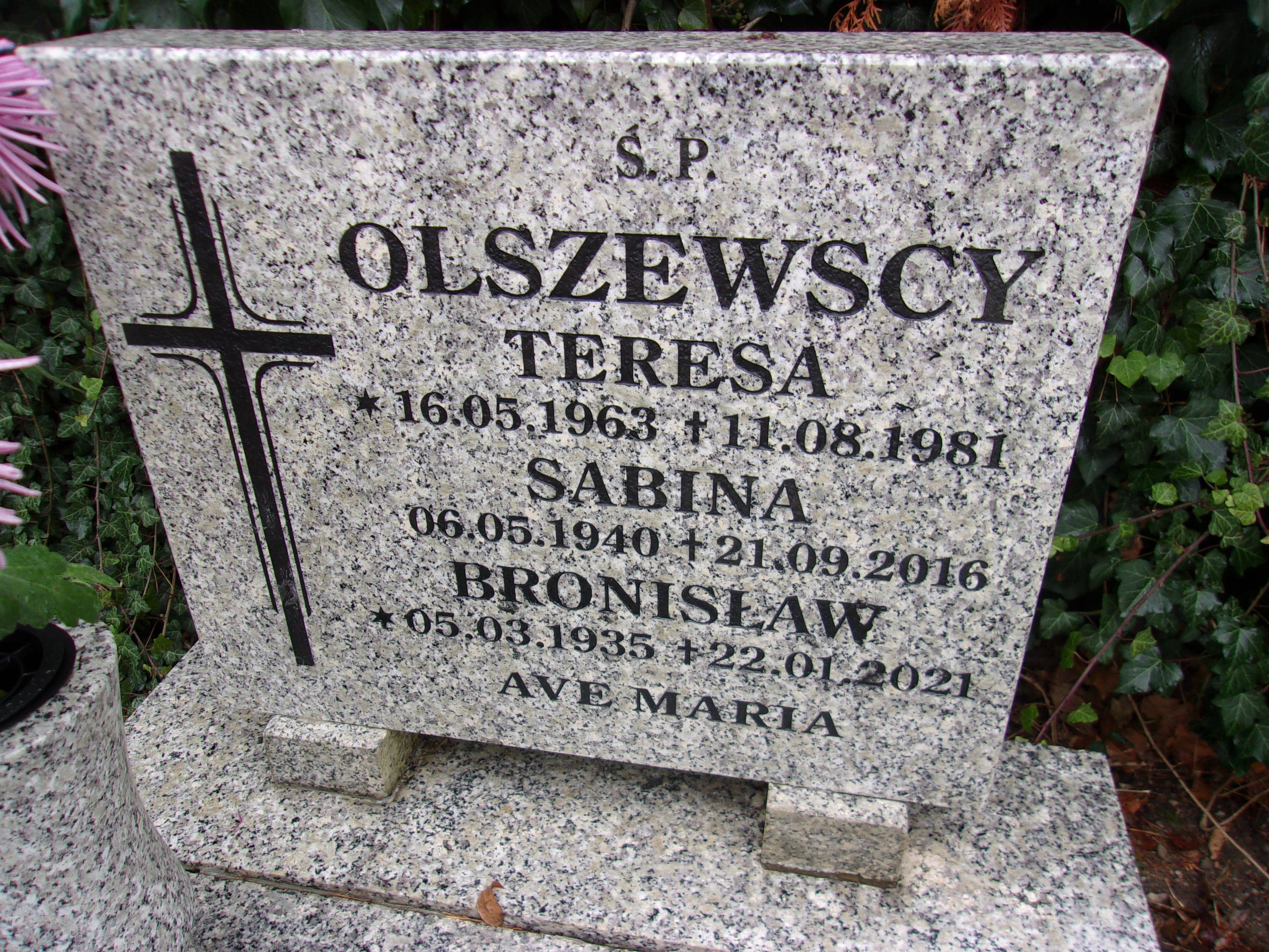 Teresa Olszewska 1963 Lubin - Grobonet - Wyszukiwarka osób pochowanych