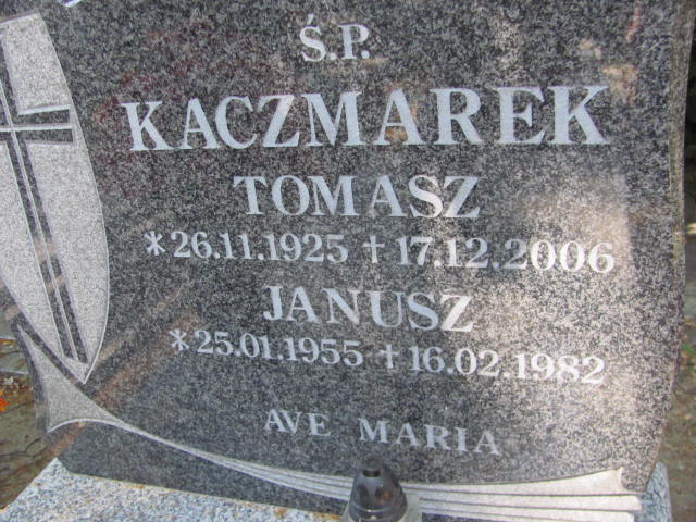 Tomasz Kaczmarek 1925 Lubin - Grobonet - Wyszukiwarka osób pochowanych