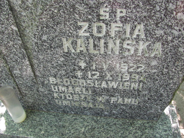 Zofia Kalińska 1922 Lubin - Grobonet - Wyszukiwarka osób pochowanych