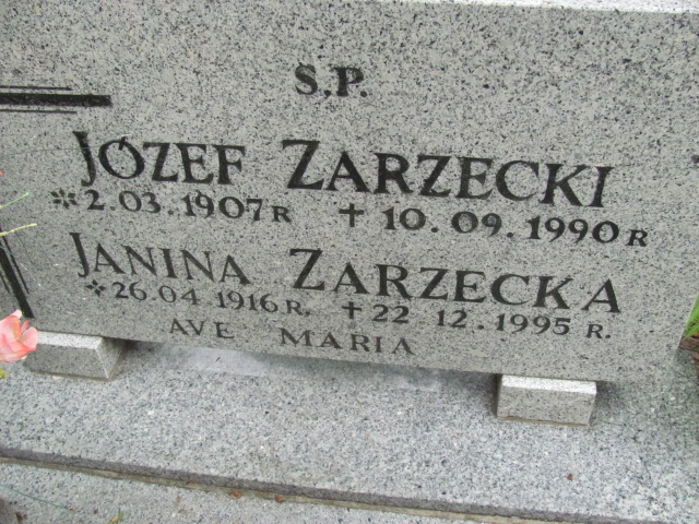 Janina Zarzecka 1916 Lubin - Grobonet - Wyszukiwarka osób pochowanych