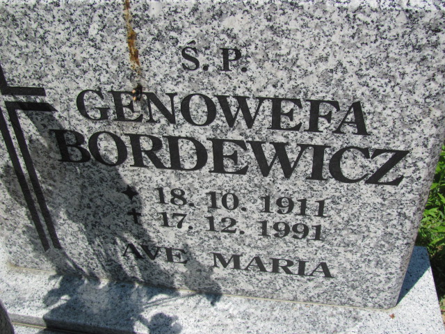 Genowefa Bordewicz 1911 Lubin - Grobonet - Wyszukiwarka osób pochowanych