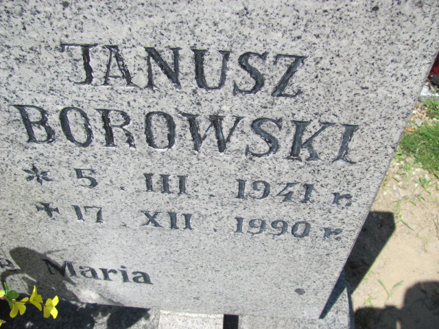 Janusz Borowski 1941 Lubin - Grobonet - Wyszukiwarka osób pochowanych