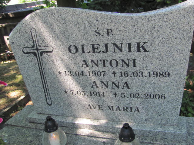 Anna Olejnik 1914 Lubin - Grobonet - Wyszukiwarka osób pochowanych