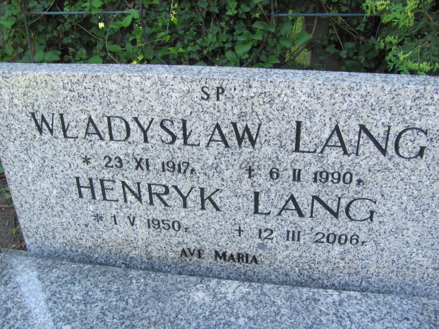 Władysław Lang 1917 Lubin - Grobonet - Wyszukiwarka osób pochowanych