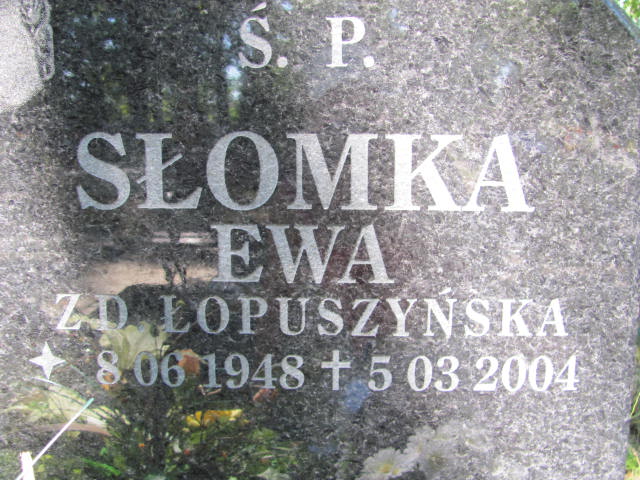Ewa Słomka 1948 Lubin - Grobonet - Wyszukiwarka osób pochowanych