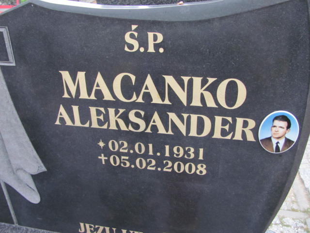 Aleksander Macanko 1931 Lubin - Grobonet - Wyszukiwarka osób pochowanych