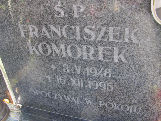 Franciszek Komorek 1948 Lubin - Grobonet - Wyszukiwarka osób pochowanych