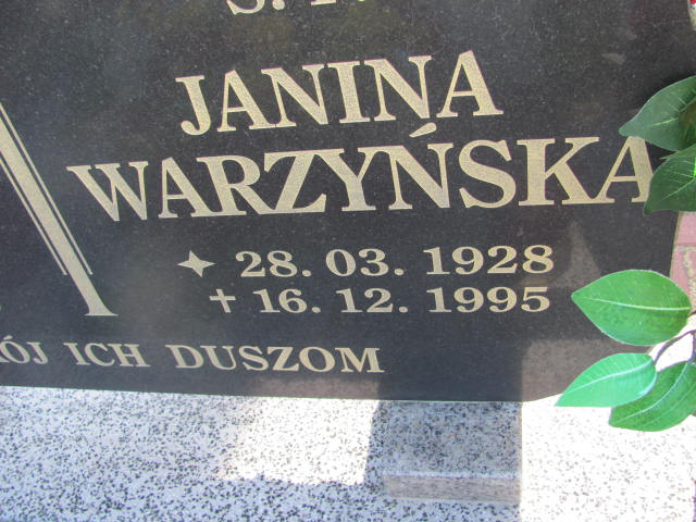 Janina Maria Warzyńska 1928 Lubin - Grobonet - Wyszukiwarka osób pochowanych