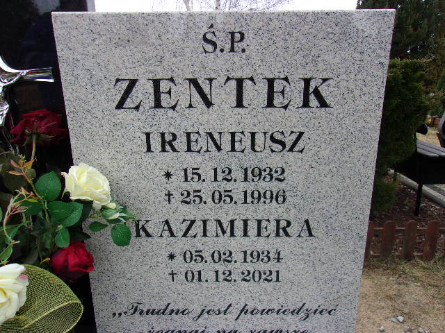 Ireneusz Zentek 1932 Lubin - Grobonet - Wyszukiwarka osób pochowanych