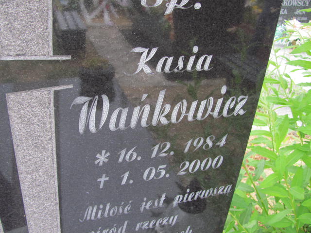 Katarzyna Wańkowicz 1984 Lubin - Grobonet - Wyszukiwarka osób pochowanych