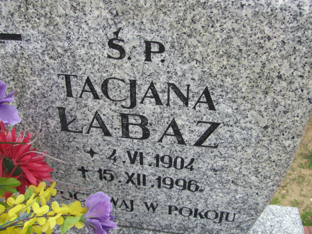 Tacjana Łabaz 1904 Lubin - Grobonet - Wyszukiwarka osób pochowanych