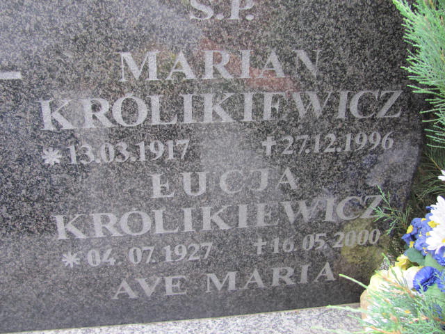 Łucja Królikiewicz 1927 Lubin - Grobonet - Wyszukiwarka osób pochowanych