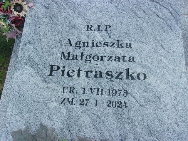 Agnieszka Pietraszko 1975 Lubin - Grobonet - Wyszukiwarka osób pochowanych