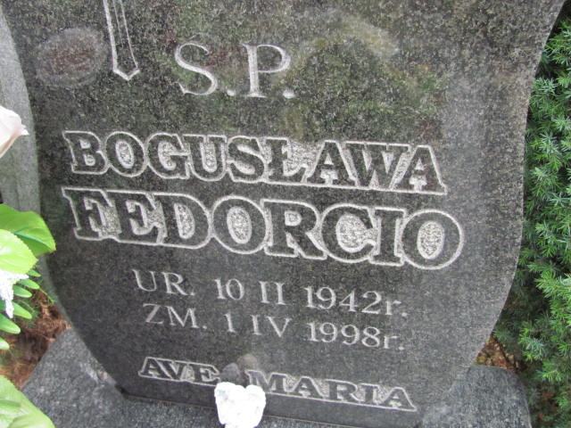 Bogusława Fedorcio 1942 Lubin - Grobonet - Wyszukiwarka osób pochowanych