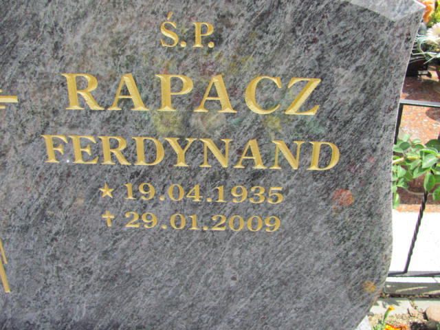 Ferdynand Rapacz 1935 Lubin - Grobonet - Wyszukiwarka osób pochowanych