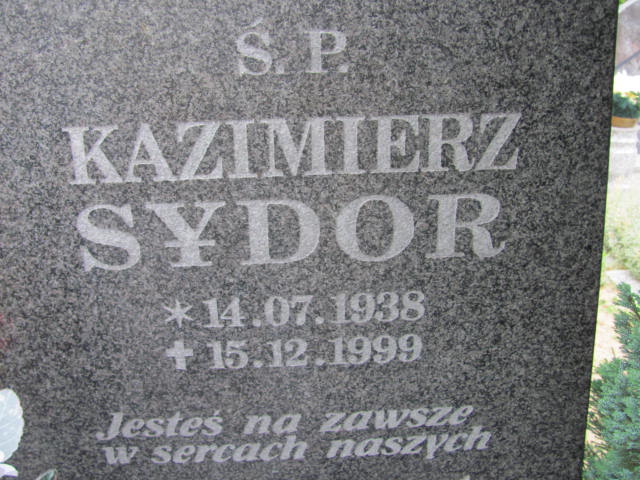 Kazimierz Sydor 1938 Lubin - Grobonet - Wyszukiwarka osób pochowanych