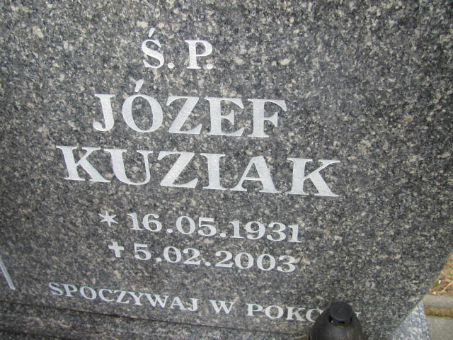 Józef Kuziak 1931 Lubin - Grobonet - Wyszukiwarka osób pochowanych