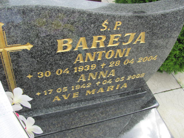 Anna Bareja 1942 Lubin - Grobonet - Wyszukiwarka osób pochowanych