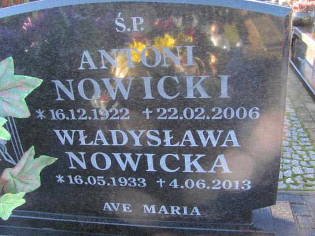 Antoni Nowicki 1922 Lubin - Grobonet - Wyszukiwarka osób pochowanych