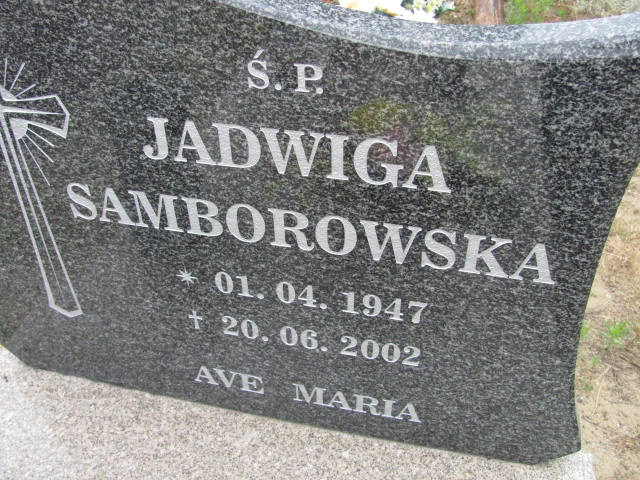 Jadwiga Teodora Samborowska 1947 Lubin - Grobonet - Wyszukiwarka osób pochowanych