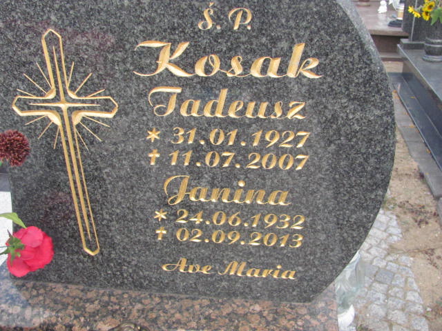 Tadeusz Kosak 1927 Lubin - Grobonet - Wyszukiwarka osób pochowanych