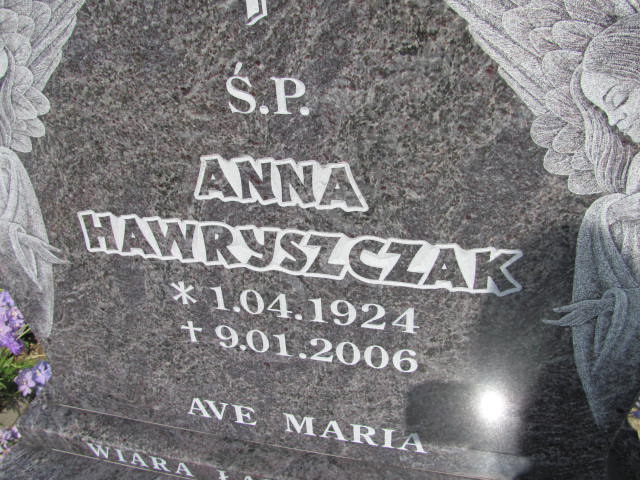 Anna Hawryszczak 1924 Lubin - Grobonet - Wyszukiwarka osób pochowanych