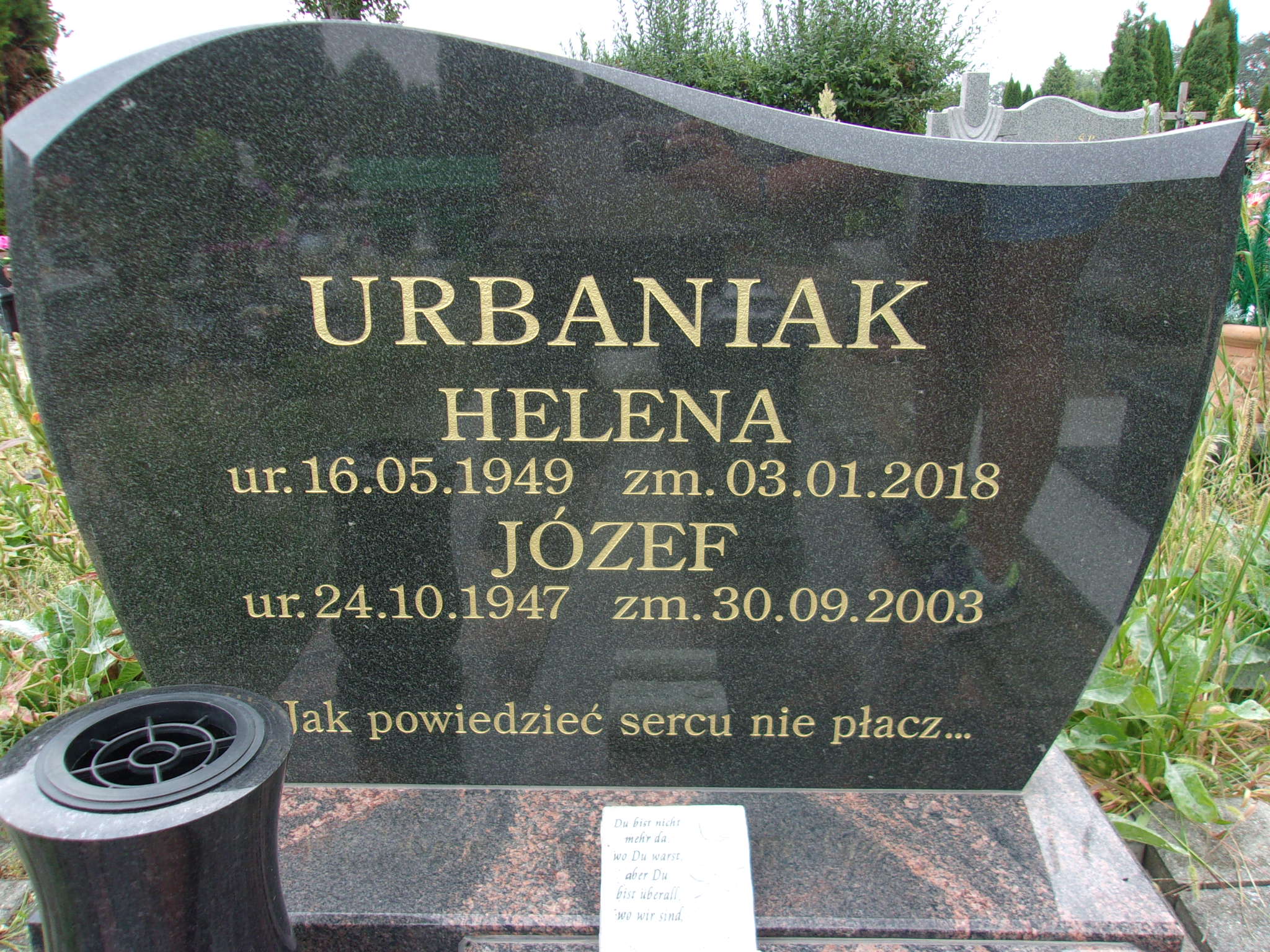 Józef Urbaniak 1947 Lubin - Grobonet - Wyszukiwarka osób pochowanych