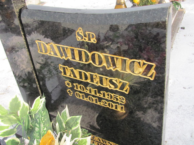 Tadeusz Dawidowicz 1952 Lubin - Grobonet - Wyszukiwarka osób pochowanych