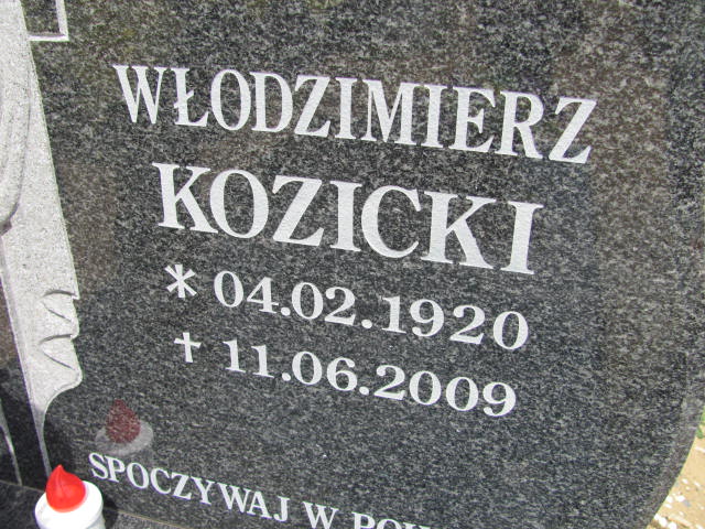 Włodzimierz Kozicki 1920 Lubin - Grobonet - Wyszukiwarka osób pochowanych